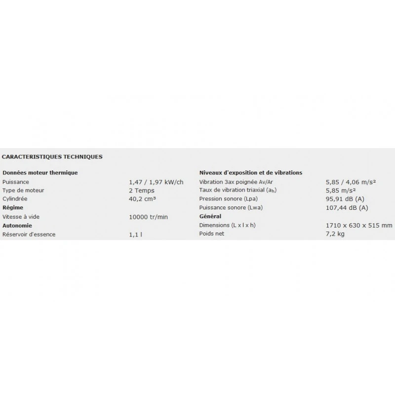 Débroussailleuse 2 Temps Professionnelle 40,2 Cm³ MS4215 3 Débroussailleuse 2 Temps Professionnelle 40,2 Cm³ MS4215 – Image 3