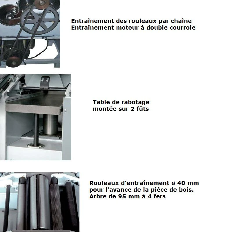 Dégauchisseuse Raboteuse Tri L:310mm 2200W RAD310T 2 Dégauchisseuse Raboteuse Tri L:310mm 2200W RAD310T – Image 2
