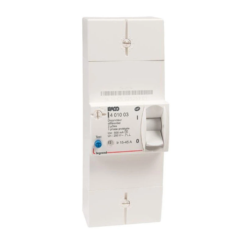 Legrand Disjoncteur De Branchement Bipolaire 15-45 A 500 MA Sélectif 1 Legrand Disjoncteur De Branchement Bipolaire 15-45 A 500 MA Sélectif