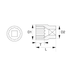 Bahco Douille 7/8" 12 Pans 52 Mm 8900DZ-7/8 -Kobleo douille 7 8 12 pans 52 mm 8900dz 7 8 bahco 3
