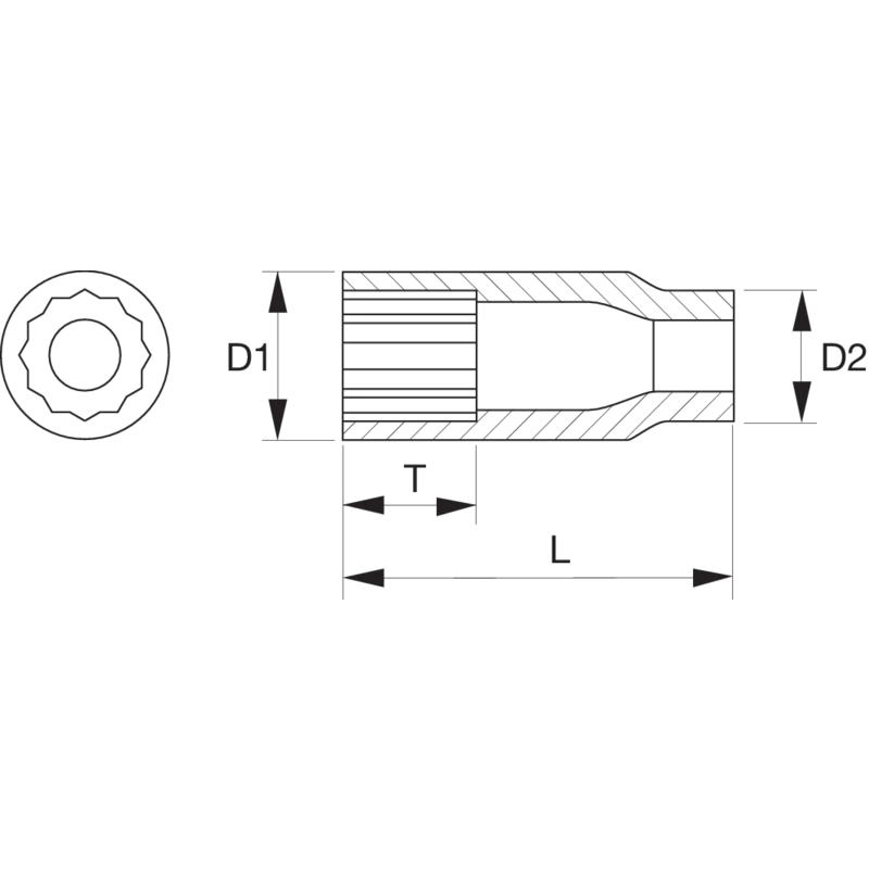 Bahco Douille Longue 12 Pans 3/8" 19 Mm A7402DM-19 2 Bahco Douille Longue 12 Pans 3/8" 19 Mm A7402DM-19 – Image 2