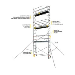 Échafaudage Aluminium SERENITE 2 Niv L Plancher 255 M H 590 M STL 255 -Kobleo echafaudage aluminium serenite 2 niv l plancher 255 m h 590 m stl 255 centaure 1