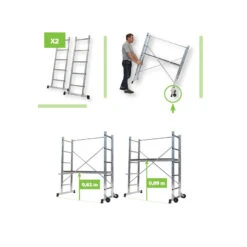 Echafaudage B3 Aluminium Hauteur De Travail De 3m Centaure -Kobleo echafaudage b3 aluminium hauteur de travail de 3m centaure 2