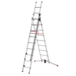 Echelle 3 Plans Hailo Profilot Transformable 3x9 Marches 6,60m | Haute Qualité Allemande