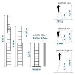 Echelle 3 Plans StablePRO 3x8 Marches Alu Hauteur Max X,xxm Hostrom -Kobleo echelle 3 plans stablepro 3x8 marches hauteur travail max 5 05m hostrom 2