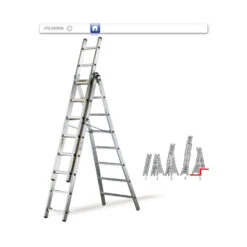 Echelle Bras Transformable 3 Plans 10+10+10 échelons Haut Accès Max 77 -Kobleo echelle bras transformable 3 plans 10 10 10 echelons haut acces max 77 tubesca comabi 2