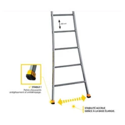 Echelle Simple à Base évasée 10 Barreaux 2m95 Usage Professionnel SE -Kobleo echelle simple a base evasee 10 barreaux 2m95 usage professionnel se 2