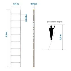 Echelle Simple StablePRO 8 Marches Alu Hauteur Max X,xxm Hostrom 7 Echelle Simple StablePRO 8 Marches Alu Hauteur Max X,xxm Hostrom -Kobleo echelle simple stablepro 8 marches hauteur travail max 3 2m hostrom 2