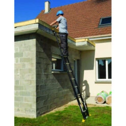 Echelle Télescopique 11 échelons Hauteur D'accès Maxi 4,10 M Bamboo -Kobleo echelle telescopique 11 echelons hauteur d acces maxi 4 10 m bamboo 4