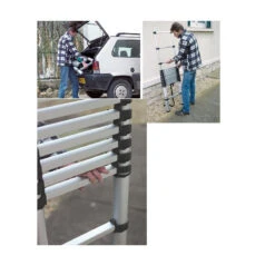 Echelle Télescopique 93cm/390cm / 13 Barreaux Base Stabilisatrice PRET -Kobleo echelle telescopique 93cm 390cm 13 barreaux base stabilisatrice pret 2