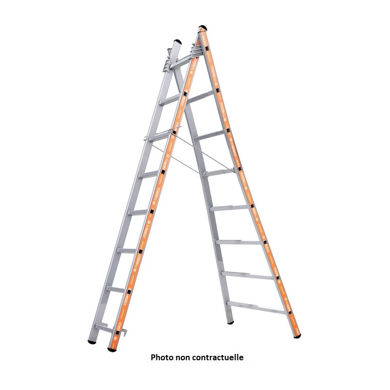 Echelle Transformable Alu Pronor 2x10 échelons Ht Accès 5,82m Tubesca 1 Echelle Transformable Alu Pronor 2x10 échelons Ht Accès 5,82m Tubesca