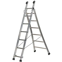 Echelle Transformable Base évasée 2 Plans 6+7 Barreaux Hmaxi 4m20 PRT2