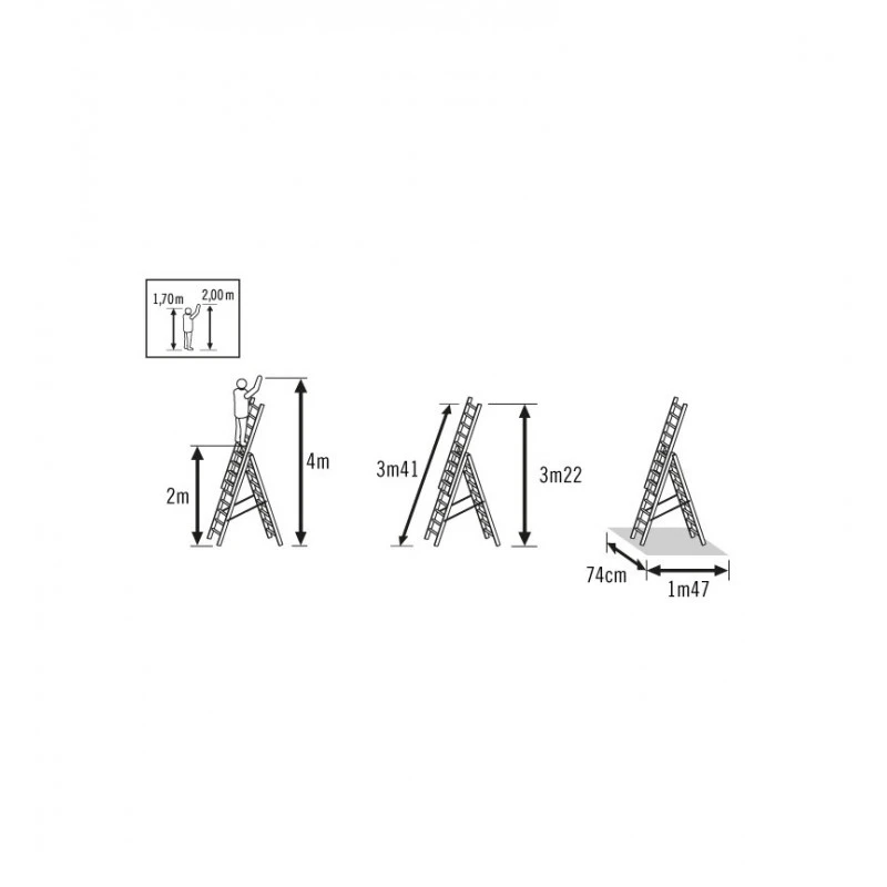 Echelle Transformable Pro Base évasée 3x8 Ht Accès 5,68m Hailo 12 Echelle Transformable Pro Base évasée 3x8 Ht Accès 5,68m Hailo – Image 12