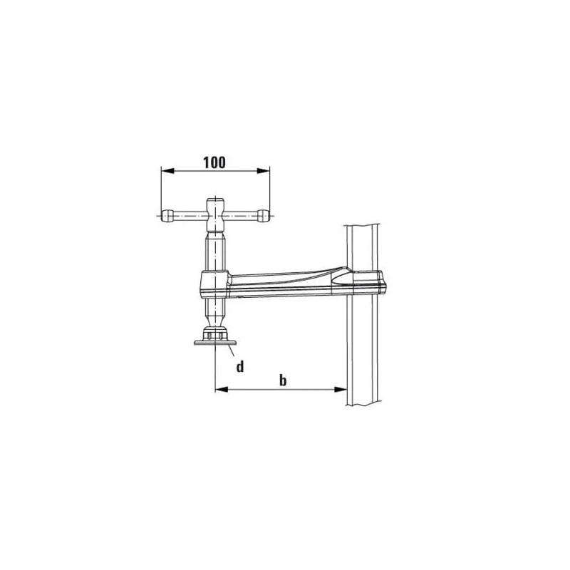 BESSEY Élément Serrage Tables Soudage TW16 200/100 Mm (poignée à Garrot) TW16 2 BESSEY Élément Serrage Tables Soudage TW16 200/100 Mm (poignée à Garrot) TW16 – Image 2