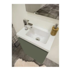 ALLIBERT Ensemble Lave-mains 40 Cm 1 Porte Avec Miroir Couleur Vert Gris Mat Po -Kobleo ensemble lave mains 40 cm 1 porte avec miroir couleur vert gris mat po 2