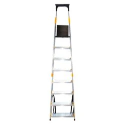 Escabeau 8 Marches DURAMP Aluminium Léger, Sécurisé Avec Rampes Et Porte-outils 162cm Hostrom -Kobleo escabeau 8 marches duramp alu pliable securise plateforme 162cm hostrom 9