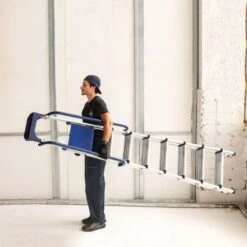Escabeau 8 Marches Secure Pro Alu Sécurisé Rampes Porte-outils Hauteur Plateforme 182cm Hostrom -Kobleo escabeau 8 marches secure pro alu securise plateforme 182cm hostrom 4