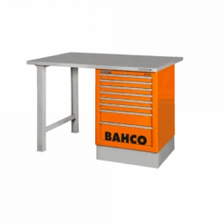 Bahco Etabli D'atelier Acier Inoxydable 150 Cm 7 Tiroirs Orange 2 Pieds 1495