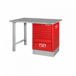 Bahco Etabli D'atelier Acier Inoxydable 150cm 6 Tiroirs Rouge 2 Pieds 1495K6