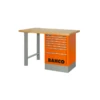 Bahco Etabli D'atelier En Bois 150 Cm 6 Tiroirs Rouge Avec 2 Pieds 1495K6CRD