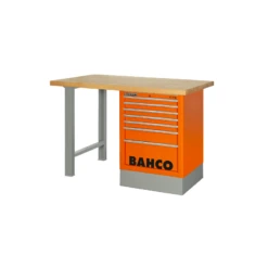 Bahco Etabli D'atelier En Bois 150 Cm 6 Tiroirs Rouge Avec 2 Pieds 1495K6CRD