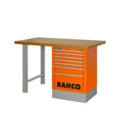 Bahco Etabli D'atelier En MDF 150 Cm 6 Tiroirs Noir Avec 2 Pieds 1495K6CWB15