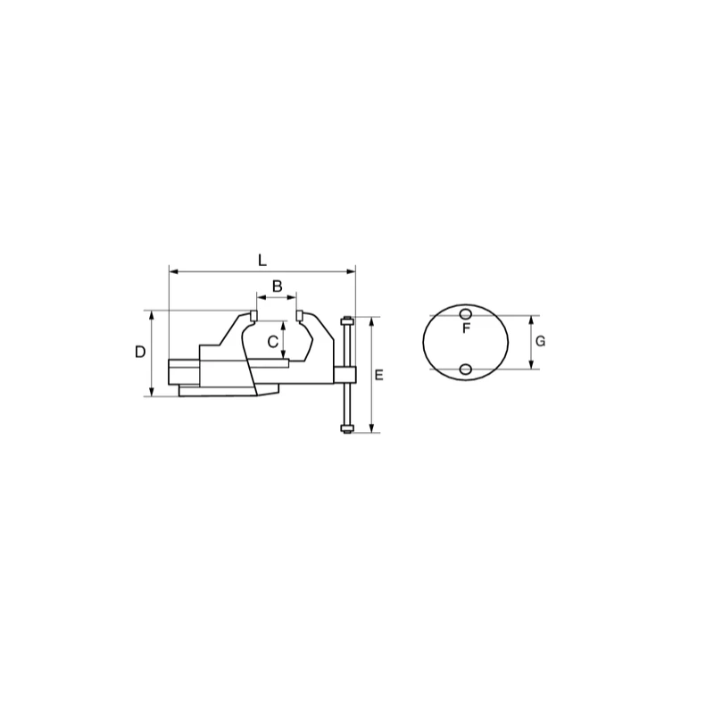 Étau D'établi à Guide Carré 150 Mm 216061 2 Étau D'établi à Guide Carré 150 Mm 216061 – Image 2