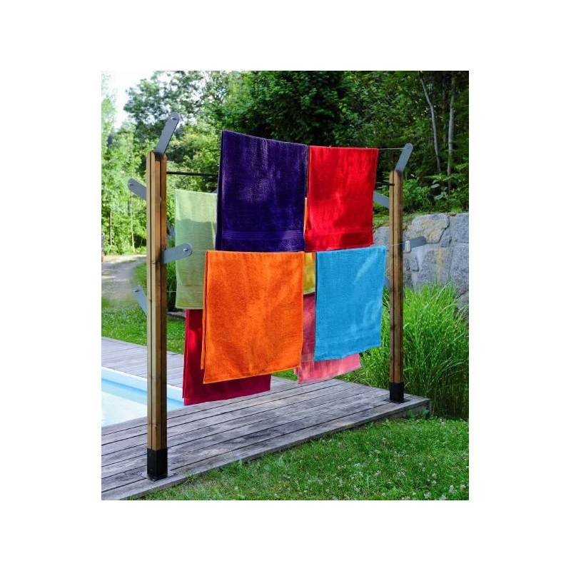 Etendoir à Linge En Bois Avec Fil Inox KAKTUS 2 Etendoir à Linge En Bois Avec Fil Inox KAKTUS – Image 2