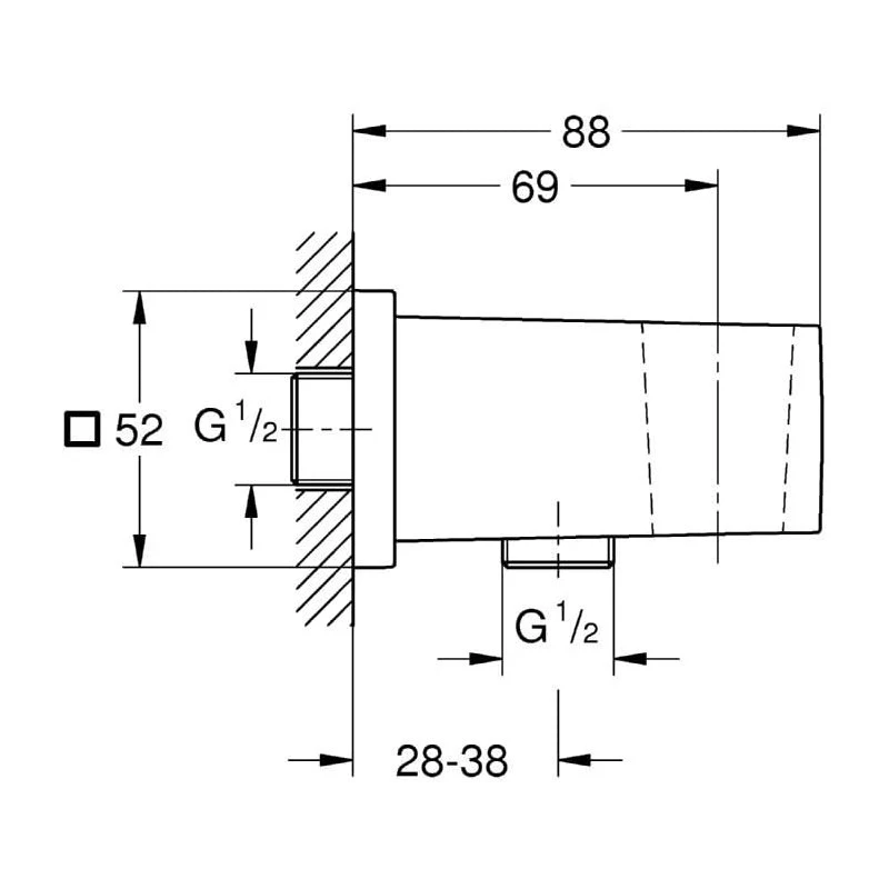 Euphoria Cube Coude à Encastrer 1/2" Chromé Avec Support Grohe 4 Euphoria Cube Coude à Encastrer 1/2" Chromé Avec Support Grohe – Image 4