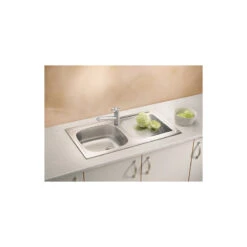 MODERNA Evier à Encastrer 86 X 44 Cm Avec égouttoir -Kobleo evier a encastrer 86 x 44 cm avec egouttoir 3