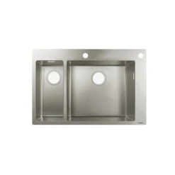 Hansgrohe Evier Encastré Acier Inoxydable 2 Cuves 180x450mm S712-F655 2 Trous Ro