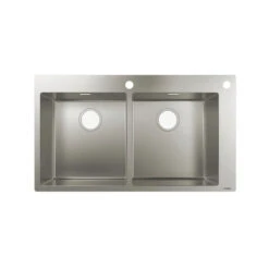 Hansgrohe Evier Encastré Acier Inoxydable 2 Cuves 370x370mm S712-F765 2 Trous Ro