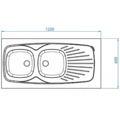 MODERNA Evier Inox à Poser 2 Cuves 120 X 60 Cm -Kobleo evier inox a poser 2 cuves 120 x 60 cm 2
