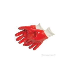 Silverline Gants Tricot PVC Rouges
