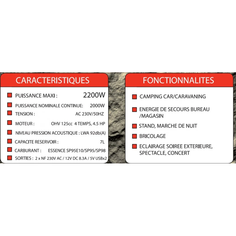 Groupe électrogène Inverter MF 2200 I 2200W Compact Silencieux Mercure 2 Groupe électrogène Inverter MF 2200 I 2200W Compact Silencieux Mercure – Image 2