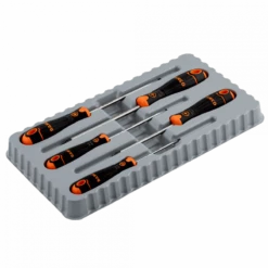 Jeu 5 Tournevis Vis à Fente/PozidrivBahcoFit Avec Poignée Caoutchouc B