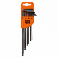 Bahco Jeu 7 Clés Mâles 6 Pans Tête Sphérique Longues 1/16" 1/4" Phosphatée B