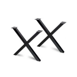 Jeux De 2 Pieds Emuca Cross Pour Table 695mm Acier Peint En Noir