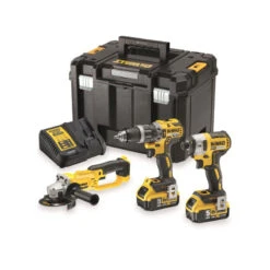 DeWALT Kit 3 Outils PerceuseVisseuse Percussion Meuleuse EtVisseuse Chocs DCK