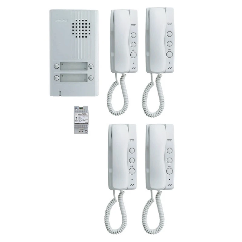 Kit Audio KITDA4 Platine Alu Saillie 4 BP 4 Combinés 1 Transfo Aiphone 1 Kit Audio KITDA4 Platine Alu Saillie 4 BP 4 Combinés 1 Transfo Aiphone