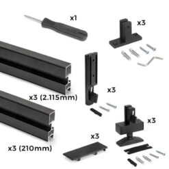 Kit De Structure Modulaire Emuca Zero 3 Profilés Noir Texturé