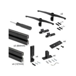 Kit De Structure Modulaire Emuca Zero à Monter Au Mur Noir Texturé -Kobleo kit de structure modulaire emuca zero a monter au mur noir texture 4