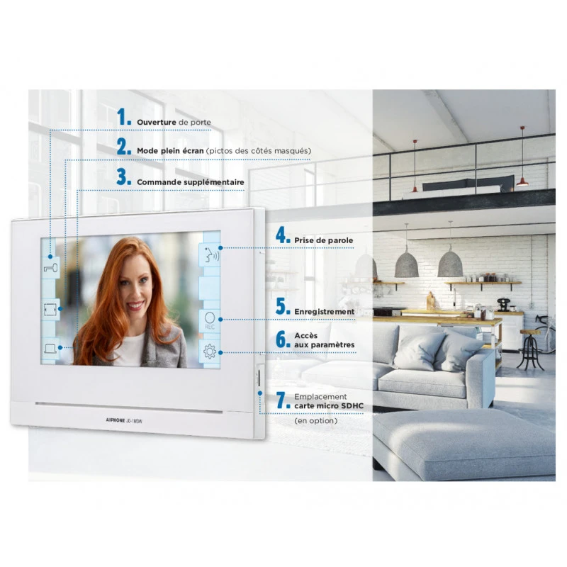 Kit Interphone Vidéo Connecté Aiphone JOS1FW Platine Encastrée Moniteur écran 7 Module Wifi 3 Kit Interphone Vidéo Connecté Aiphone JOS1FW Platine Encastrée Moniteur écran 7 Module Wifi – Image 3