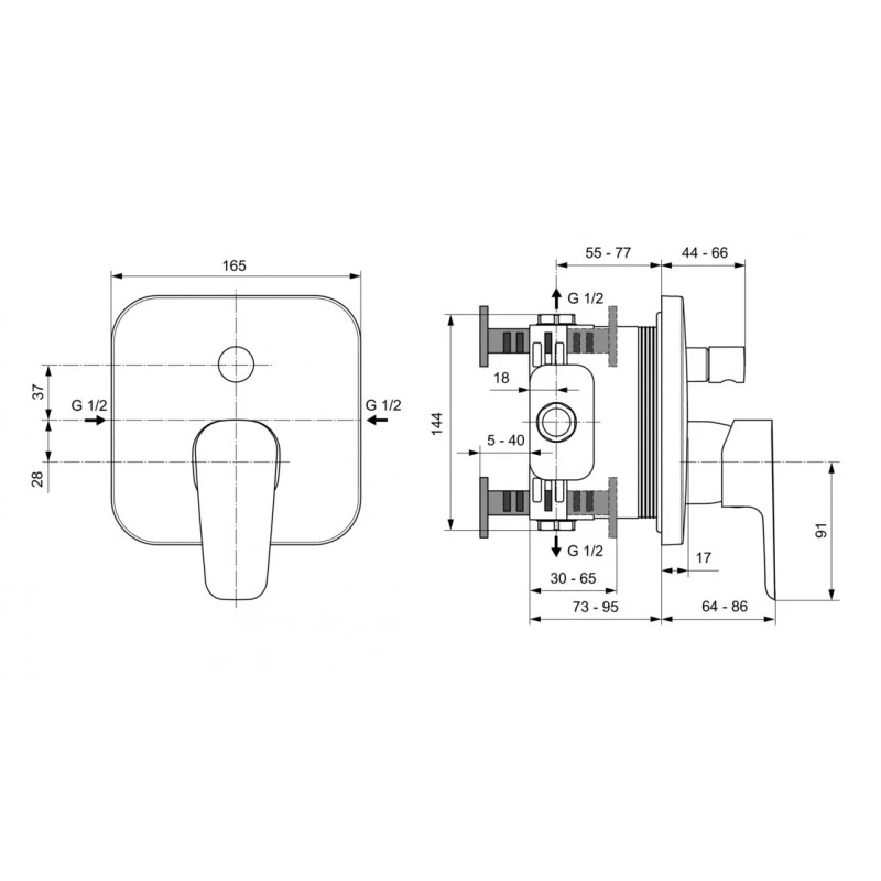 Ideal Standard Kit Mitigeur Easy Box Avec Inverseur 165 X 165 Cm Chrome Kheops 2 Ideal Standard Kit Mitigeur Easy Box Avec Inverseur 165 X 165 Cm Chrome Kheops – Image 2