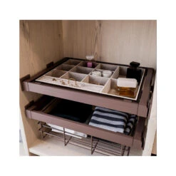 Kit Panier Métallique Et Cadre Coulissant Emuca 900mm Couleur Moka -Kobleo kit panier metallique et cadre coulissant emuca 900mm couleur moka 4