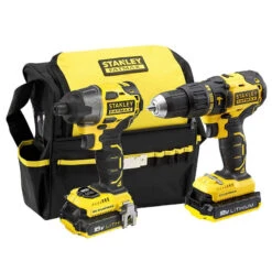 Stanley Kit Perceuse PercussionVisseuse Chocs Fatmax 18V Lithium 2x2Ah Sac Tra