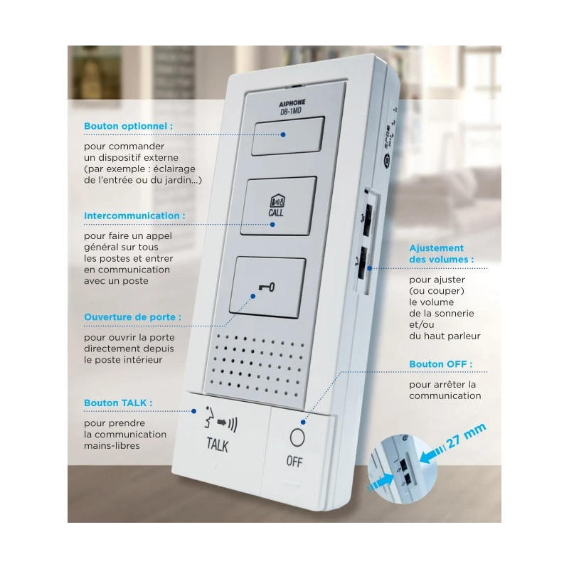 Kit Portier Audio DB2INT 2 Fils 1 Bouton 2 Postes Intérieurs Aiphone 3 Kit Portier Audio DB2INT 2 Fils 1 Bouton 2 Postes Intérieurs Aiphone – Image 3