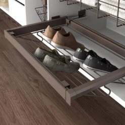 Emuca - Kit Range-chaussures Métallique Et Cadre Coulissant 600mm Couleur Moka - 7088213 -Kobleo kit range chaussures et cadre coulissant 600mm moka 7088213 emuca 5