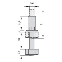 Kobleo -Kobleo lot de 20 verins hexagonale m6 en acier et plastique 2020015 emuca 1