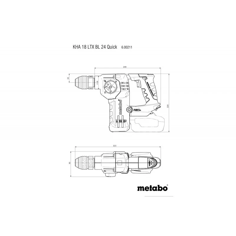 Metabo Marteau Perforateur Burineur SDS-Plus 18V LiHD 55-40Ah 24mm 22 J KHA 1 2 Metabo Marteau Perforateur Burineur SDS-Plus 18V LiHD 55-40Ah 24mm 22 J KHA 1 – Image 2